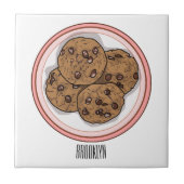 Cookie cartoon afbeelding chocolade chip tegeltje (Voorkant)