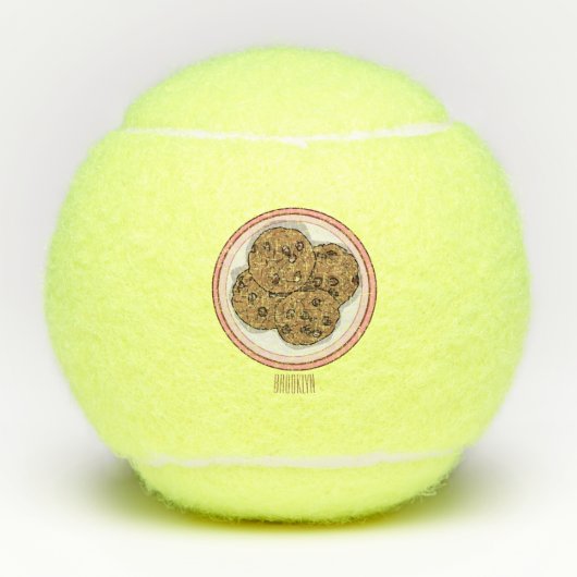 Cookie cartoon afbeelding chocolade chip tennisballen (Voorkant)