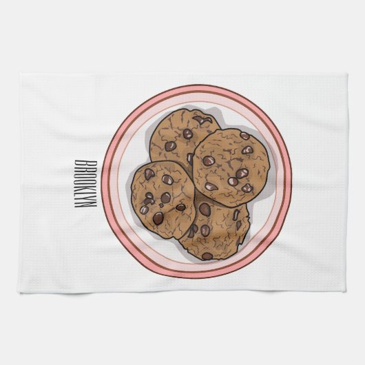 Cookie cartoon afbeelding chocolade chip theedoek (Horizontaal)
