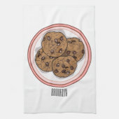 Cookie cartoon afbeelding chocolade chip theedoek (Verticaal)