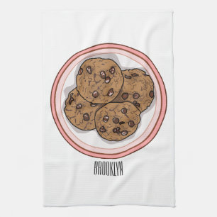 Cookie cartoon afbeelding chocolade chip theedoek