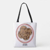 Cookie cartoon afbeelding chocolade chip tote bag (Achterkant)