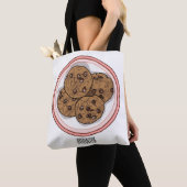 Cookie cartoon afbeelding chocolade chip tote bag (Dichtbij)