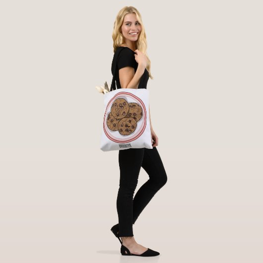 Cookie cartoon afbeelding chocolade chip tote bag (Op model)