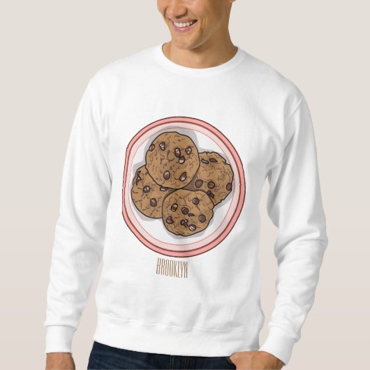Cookie cartoon afbeelding chocolade chip trui (Voorkant)