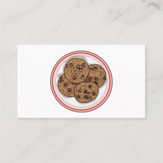 Cookie cartoon afbeelding chocolade chip visitekaartje (Achterkant)