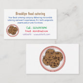Cookie cartoon afbeelding chocolade chip visitekaartje (Voorkant / Achterkant)
