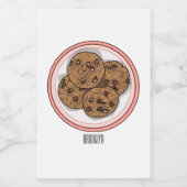 Cookie cartoon afbeelding chocolade chip voedselcontainer etiket (Enkel label)