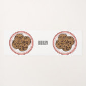 Cookie cartoon afbeelding chocolade chip yogamat (Achterkant (horizontaal))