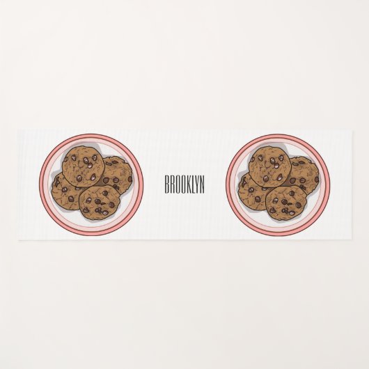 Cookie cartoon afbeelding chocolade chip yogamat (Voorkant (horizontaal))