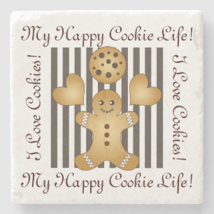 Cookie Cartoon Stripe Kawaii-Kinderen van Cookie T Stenen Onderzetter
