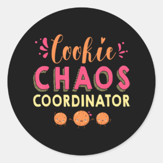 Cookie Chaos Coördinator Grappige Camping Scouting Ronde Sticker
