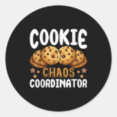 Cookie Chaos Coordinator Ronde Sticker (Voorkant)