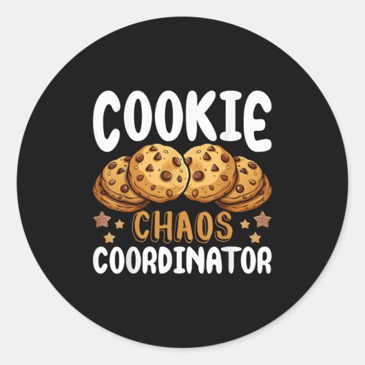 Cookie Chaos Coordinator Ronde Sticker (Voorkant)
