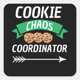 Cookie Chaos Coordinator Scouting Lover Vierkante Sticker