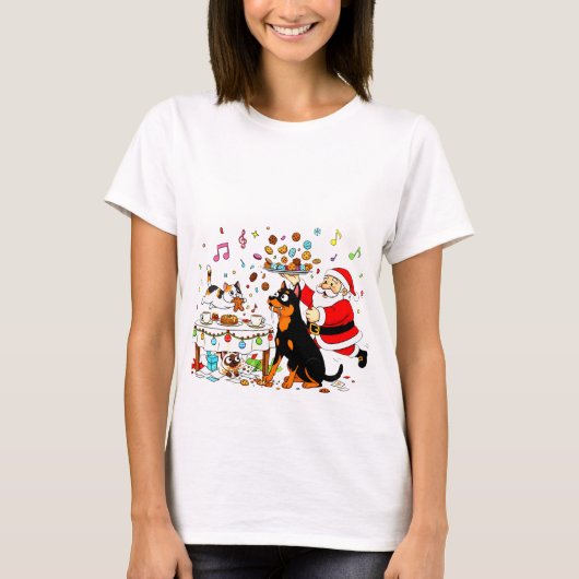 Cookie Chaos: Santa’s Sweet & Silly Pet Party T-shirt (Voorkant)