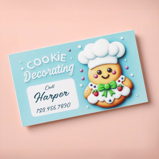 Cookie chef-kok koekje decoreren visitekaartje