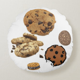 Cookie Chocolade Chips Snoepjes Dessert Bakkerij K Rond Kussen