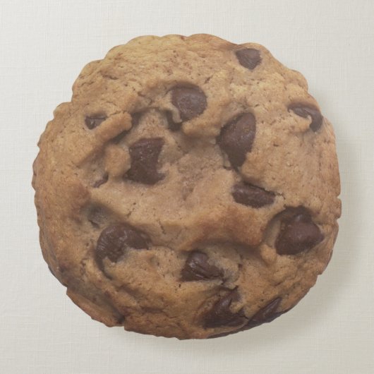 cookie chocoladeschip rond kussen (Voorkant)