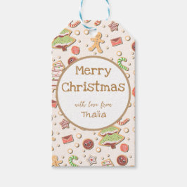 Cookie Christmas Pattern - Zoet en feestelijk Cadeaulabel