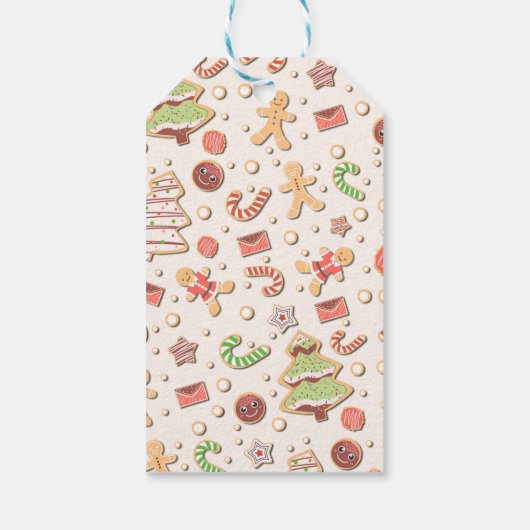 Cookie Christmas Pattern - Zoet en feestelijk Cadeaulabel (Achterkant)