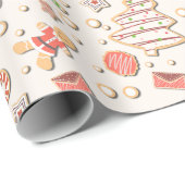 Cookie Christmas Pattern - Zoet en feestelijk Cadeaupapier (Rol Hoek)