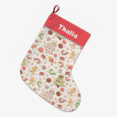 Cookie Christmas Pattern - Zoet en feestelijk Grote Kerstsok (Voorkant (Hangend))