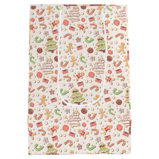 Cookie Christmas Pattern - Zoet en feestelijk Medium Cadeauzakje (Achterkant)