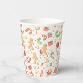 Cookie Christmas Pattern - Zoet en feestelijk Papieren Bekers (Rechts)