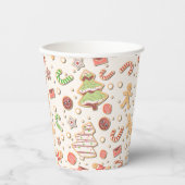 Cookie Christmas Pattern - Zoet en feestelijk Papieren Bekers (Voorkant)