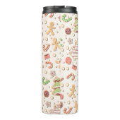 Cookie Christmas Pattern - Zoet en feestelijk Thermosbeker (Achterkant)