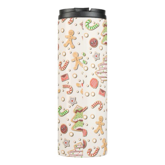 Cookie Christmas Pattern - Zoet en feestelijk Thermosbeker (Achterkant)