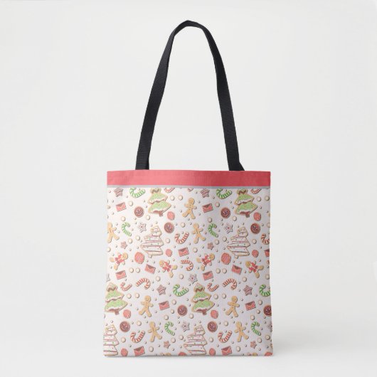 Cookie Christmas Pattern - Zoet en feestelijk Tote Bag (Voorkant)