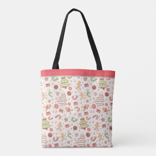 Cookie Christmas Pattern - Zoet en feestelijk Tote Bag (Achterkant)