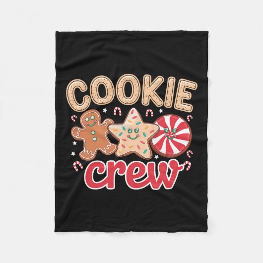 Cookie Crew Gingerbread Christmas Squad Familie Te Fleece Deken (Voorkant)