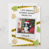 Cookie Crime Scene Funny Dog Christmas Card Bedankkaart (Voorkant)
