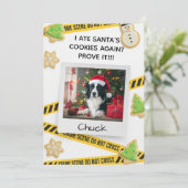 Cookie Crime Scene Funny Dog Christmas Card Bedankkaart (Staand voorkant)