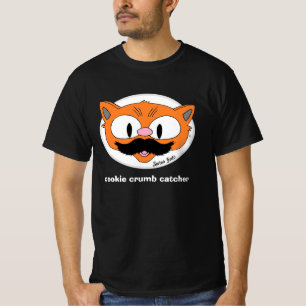 Cookie Crumb Cartoon Cat Mustache Humor T-shirt