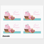 Cookie Cupcake Bakkerij Sticker Icing Stippen Blau (Vel)