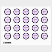 Cookie Cut Zwart Paarse Dank u Stickers (Vel)