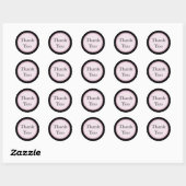 Cookie Cut Zwart Roze Dank u Stickers (Vel)