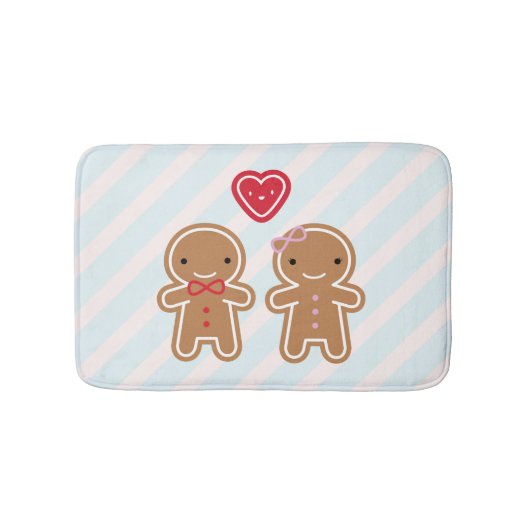 Cookie Cute Kawaii Gingerbrood Couple Badmat (Voorkant)