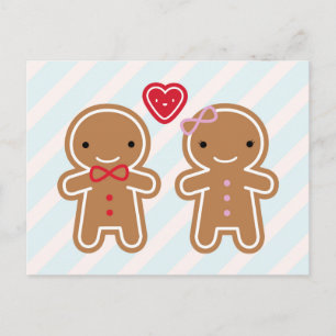 Cookie Cute Kawaii Gingerbrood Couple Briefkaart