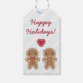 Cookie Cute Kawaii Gingerbrood Couple Cadeaulabel (Voorkant)