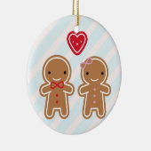 Cookie Cute Kawaii Gingerbrood Couple Keramisch Ornament (Rechts)