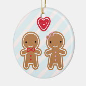Cookie Cute Kawaii Gingerbrood Couple Keramisch Ornament (Links)