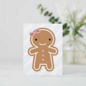 Cookie Cute Kawaii Gingerbrood Girl Briefkaart (Staand voorkant)