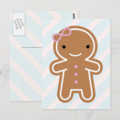 Cookie Cute Kawaii Gingerbrood Girl Briefkaart (Voorkant / Achterkant)