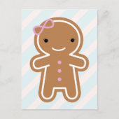 Cookie Cute Kawaii Gingerbrood Girl Briefkaart (Voorkant)