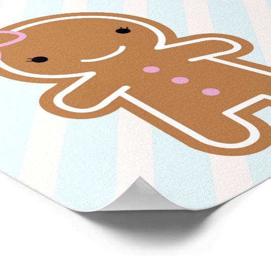Cookie Cute Kawaii Gingerbrood Girl Poster (Hoek)